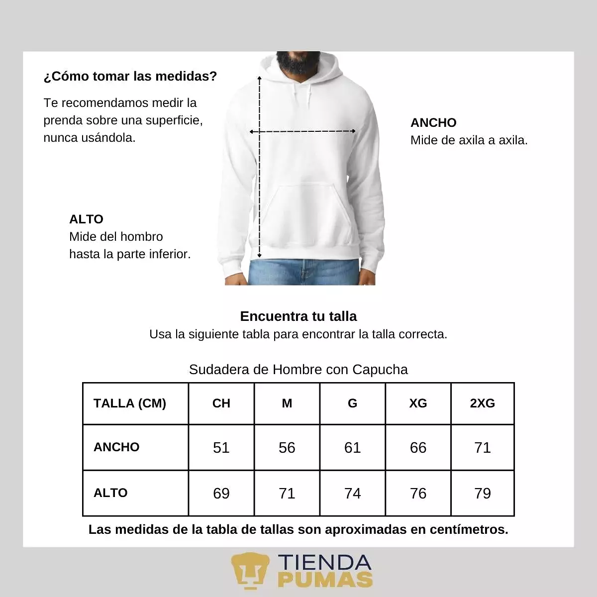 Sudadera para Hombre Hoodie Pumas UNAM Cómo te voy a querer