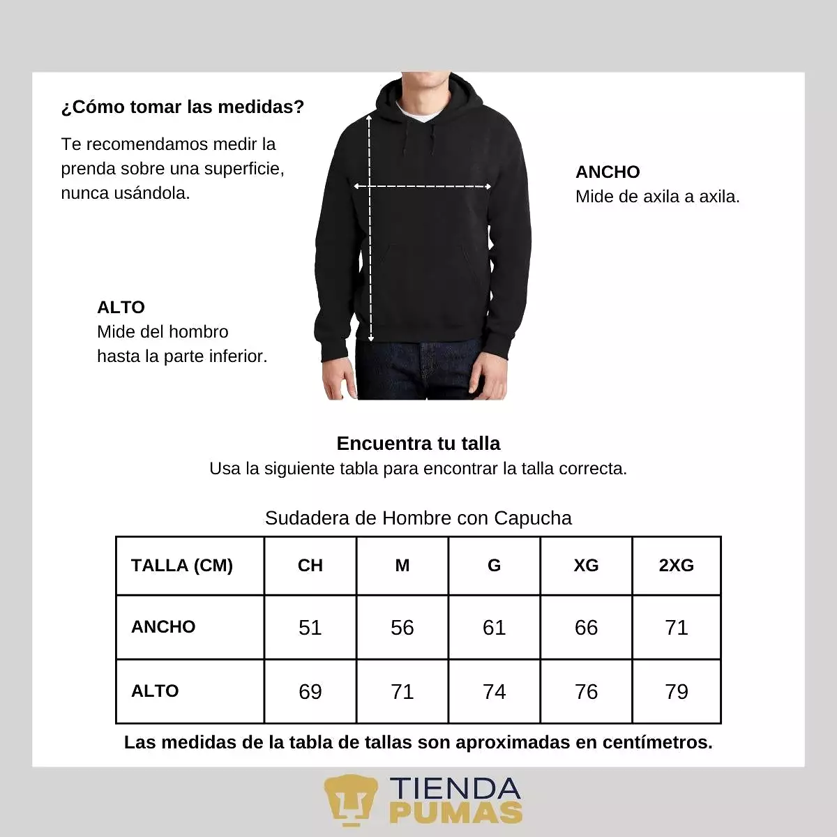 Sudadera para Hombre Hoodie Pumas UNAM Cómo te voy a querer