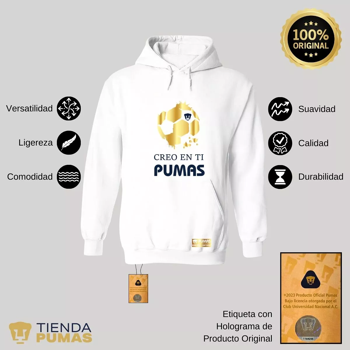 Sudadera para Hombre Hoodie Pumas UNAM Ed Limitada 2 Creo en ti