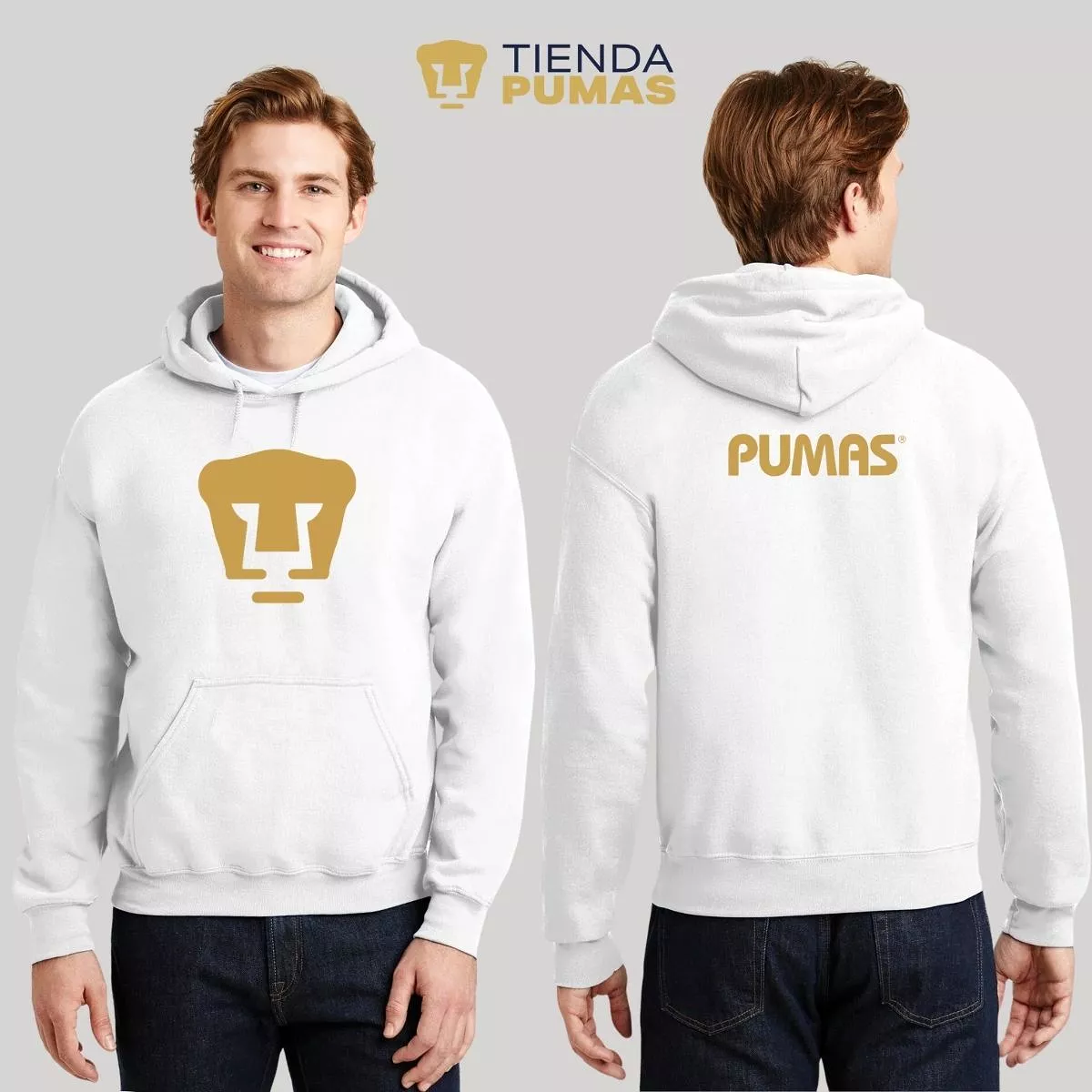 Sudadera para Hombre Hoodie Pumas UNAM Logo Dorado