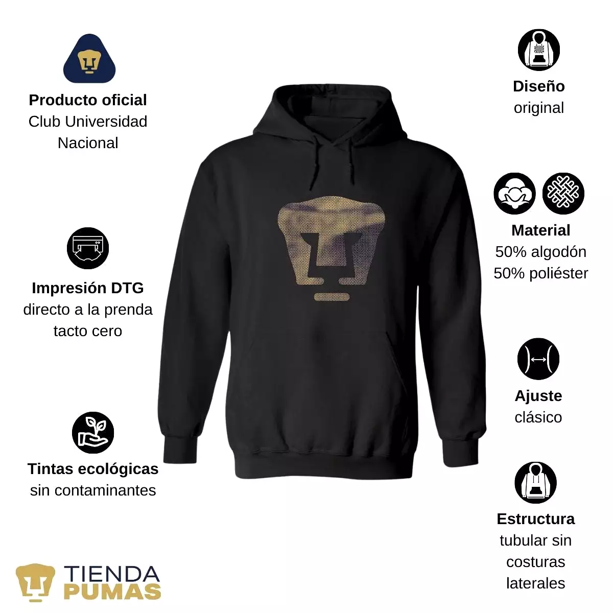 Sudadera para Hombre Hoodie Pumas UNAM Logo