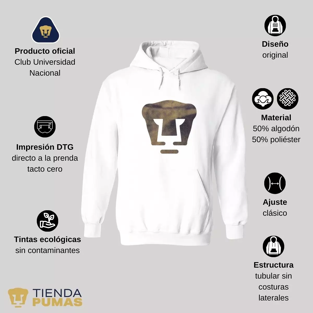 Sudadera para Hombre Hoodie Pumas UNAM Logo