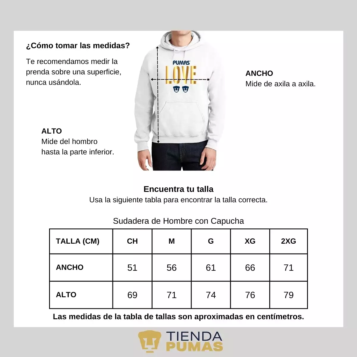 Sudadera para Hombre Hoodie Pumas UNAM Love