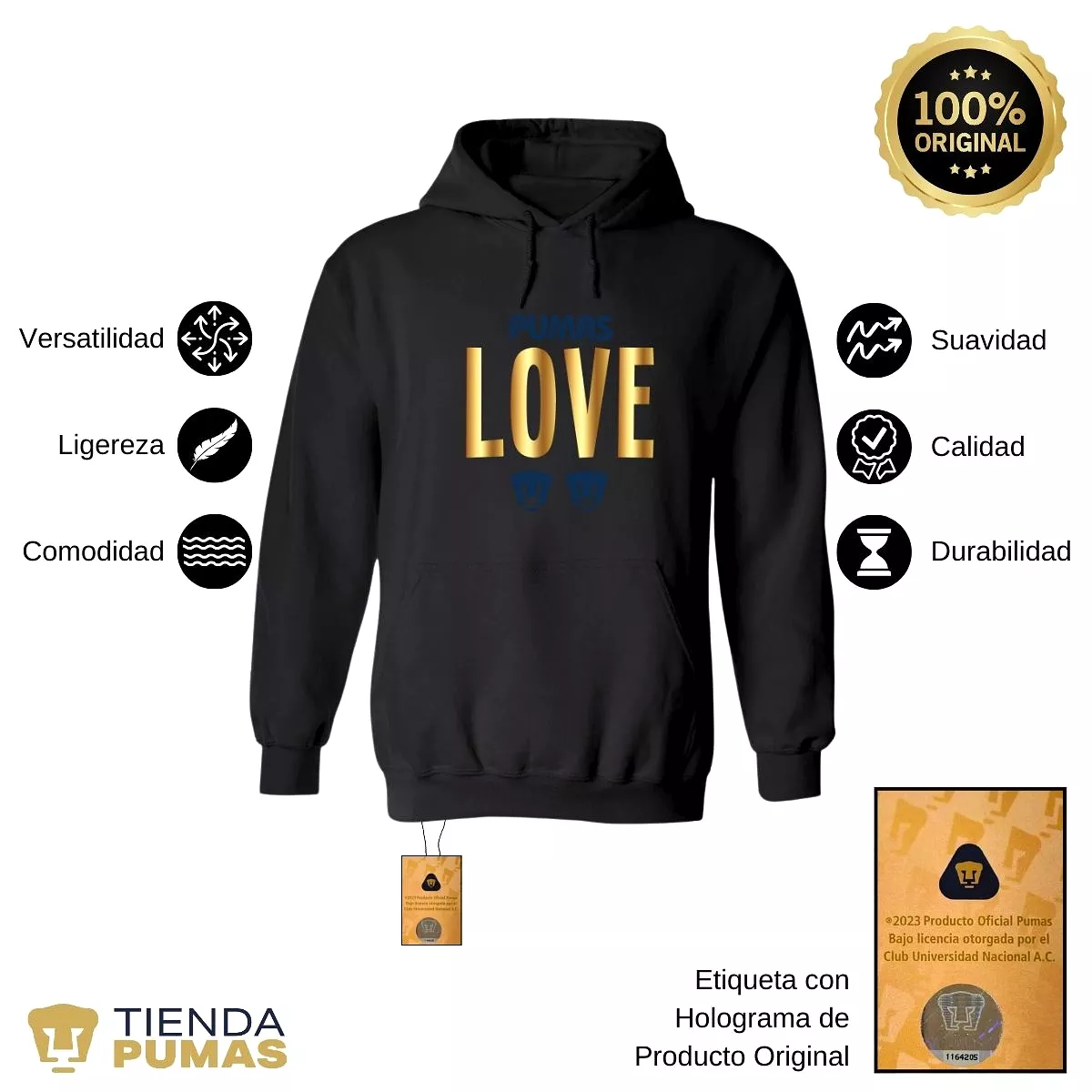 Sudadera para Hombre Hoodie Pumas UNAM Love