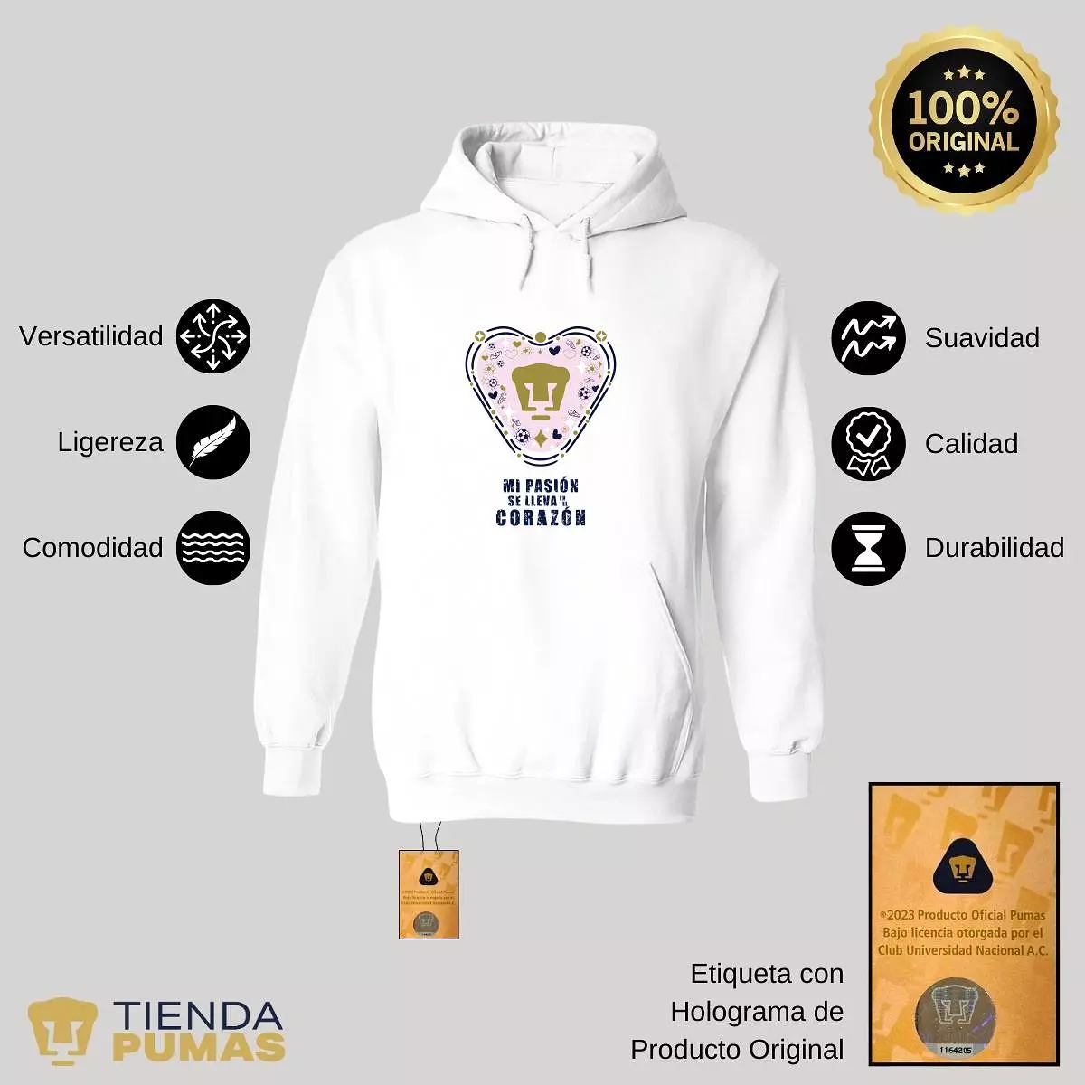 Sudadera para Hombre Hoodie Pumas UNAM Mi pasión