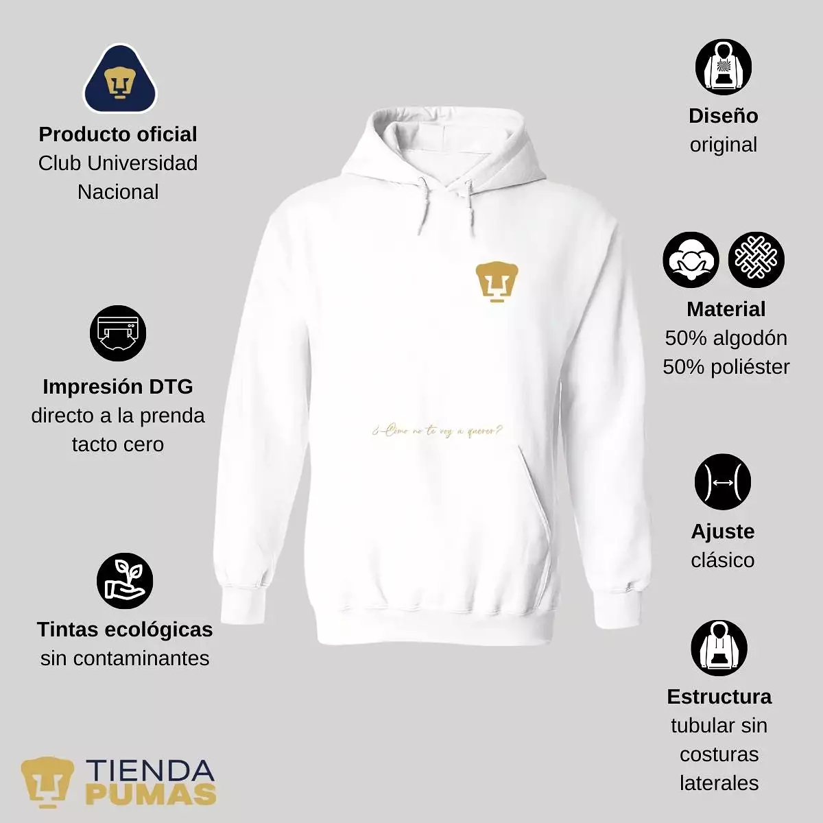 Sudadera para Hombre Hoodie Pumas UNAM Puma a querer