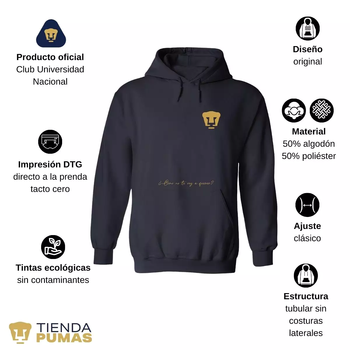 Sudadera para Hombre Hoodie Pumas UNAM Puma a querer