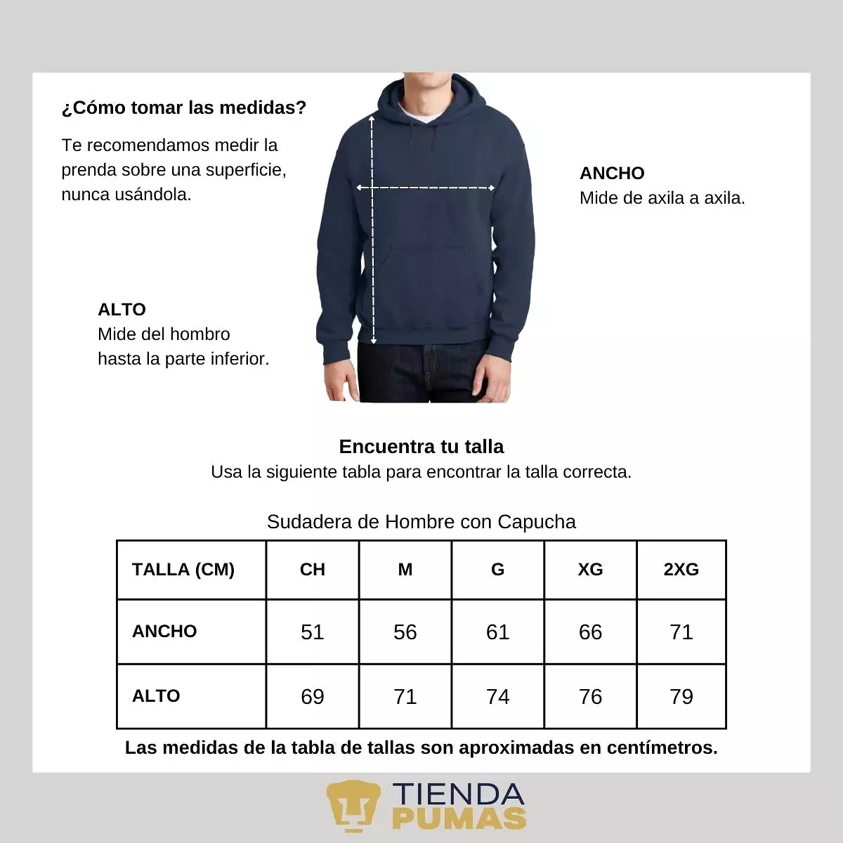 Sudadera para Hombre Hoodie Pumas UNAM Siempre