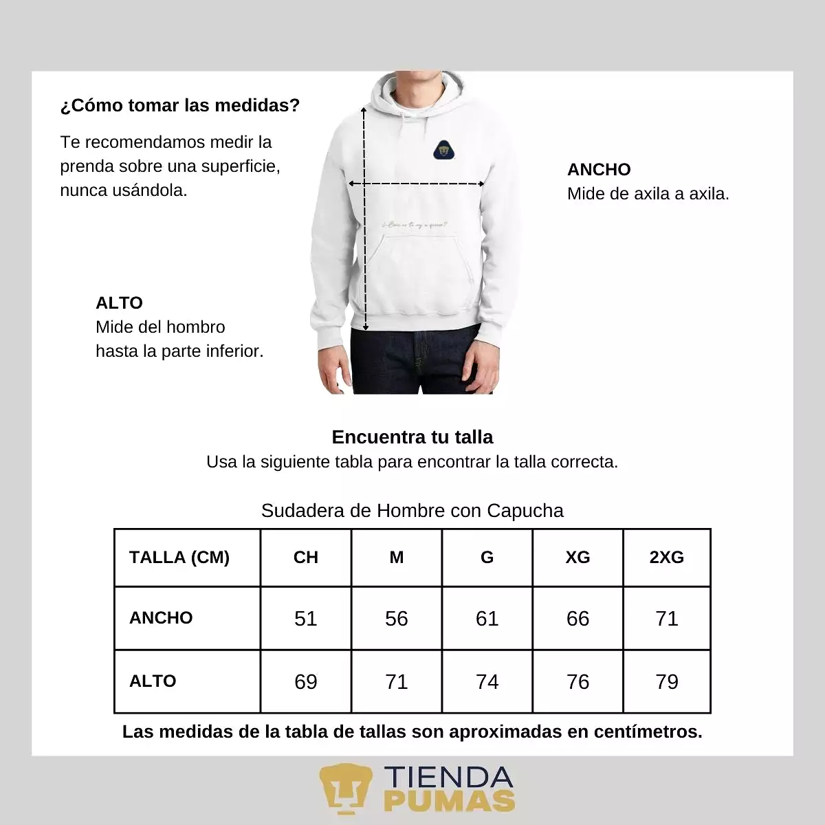 Sudadera para Hombre Hoodie Pumas UNAM Te voy a querer