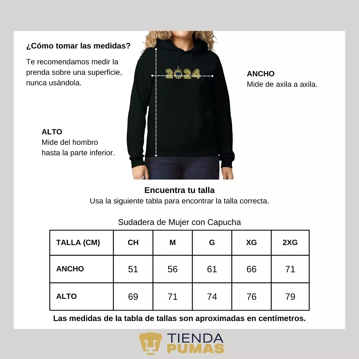 Sudadera Para Mujer Hoodie Pumas UNAM Ao Nuevo