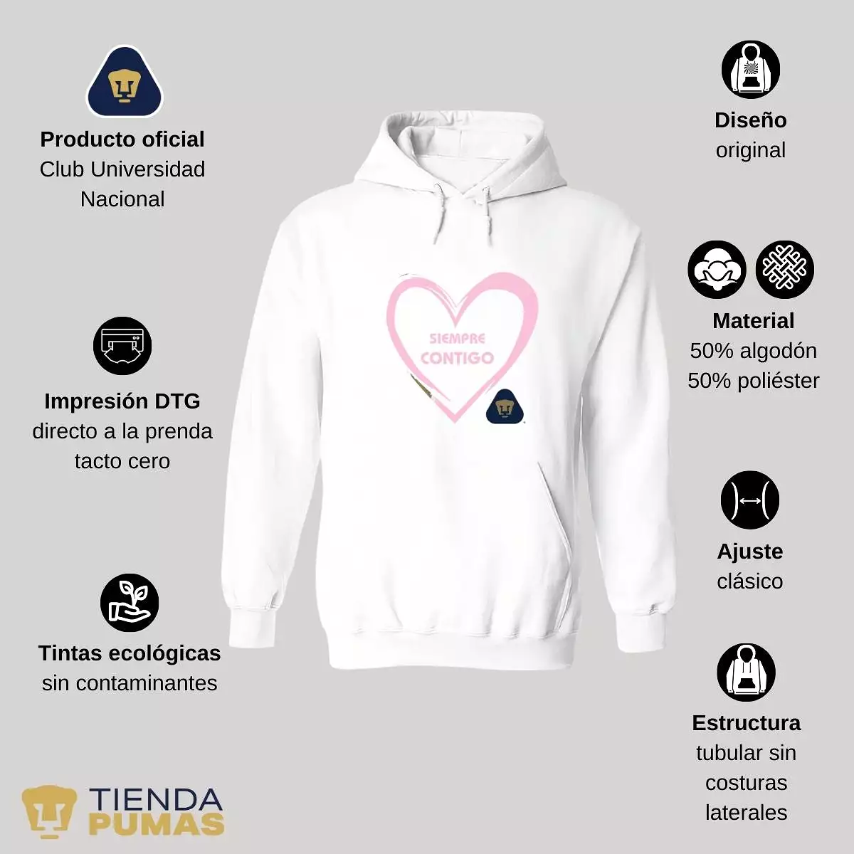 Sudadera para Mujer Hoodie Pumas UNAM Contigo 2