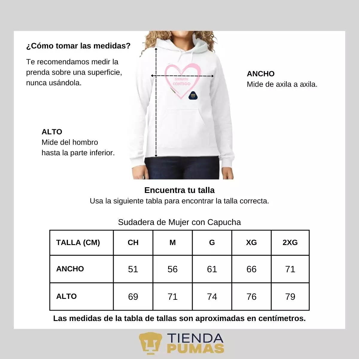 Sudadera para Mujer Hoodie Pumas UNAM Contigo 2