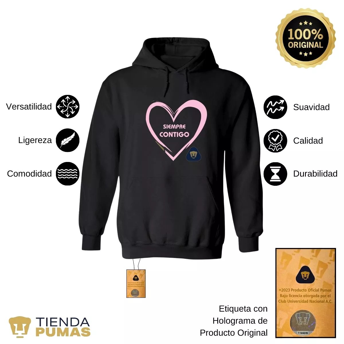 Sudadera para Mujer Hoodie Pumas UNAM Contigo 2