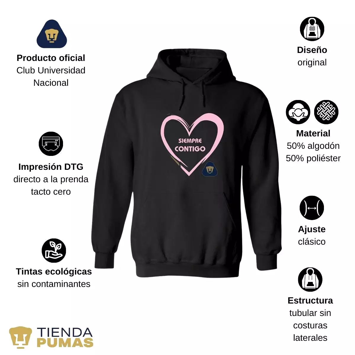 Sudadera para Mujer Hoodie Pumas UNAM Contigo 2