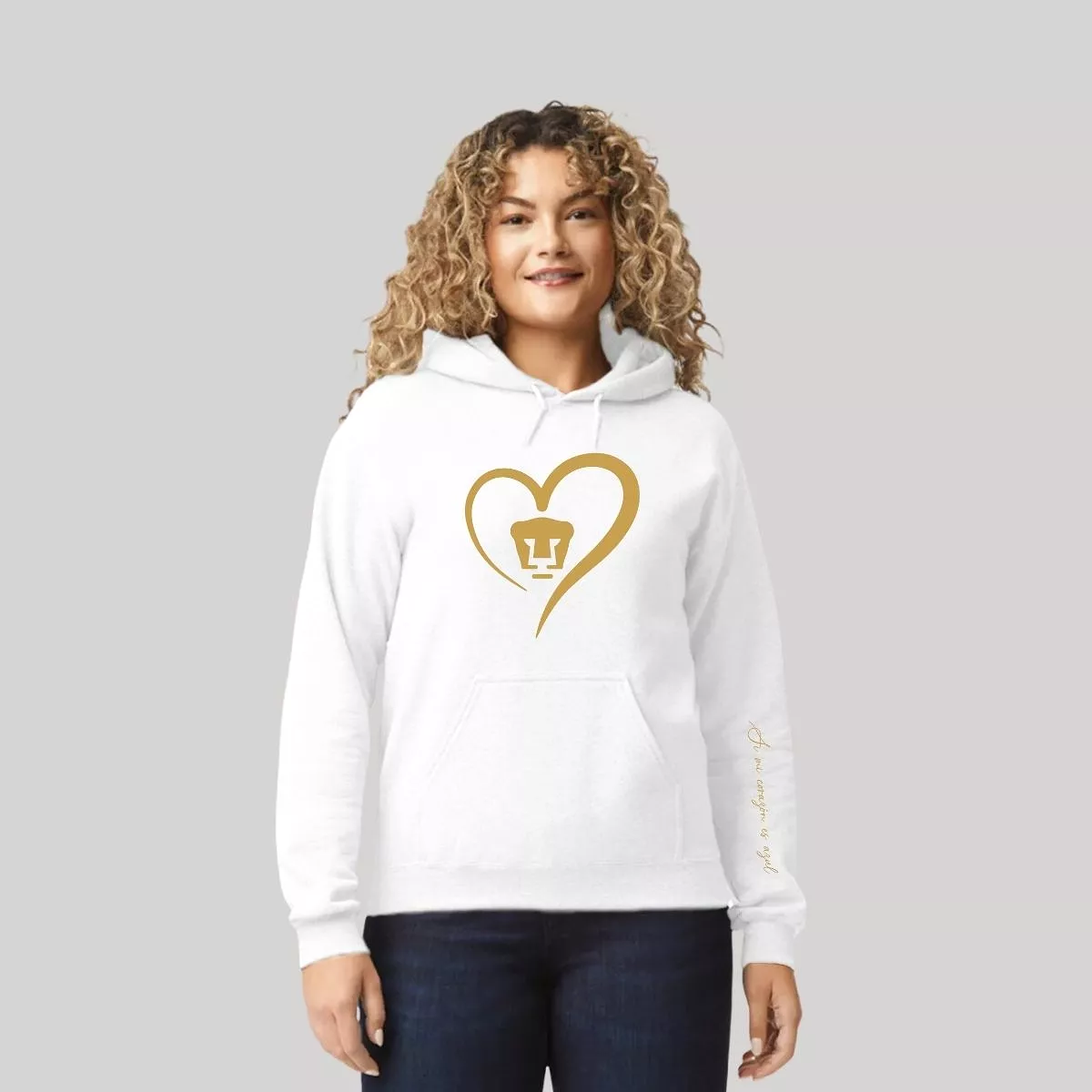 Sudadera para Mujer Hoodie Pumas UNAM Corazón Oro