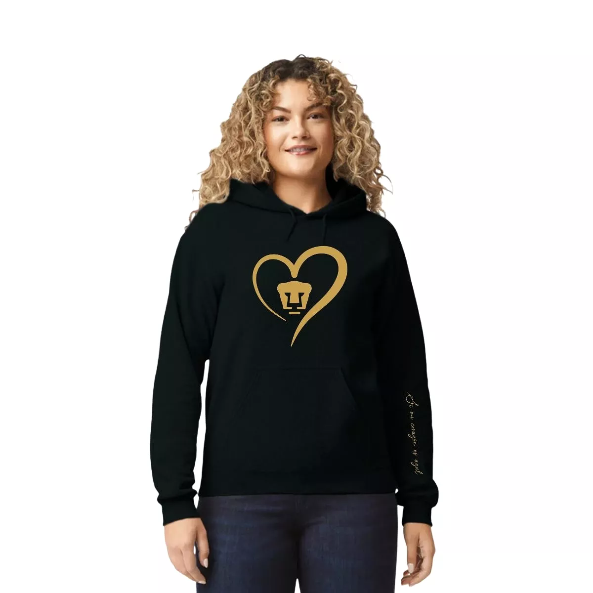 Sudadera para Mujer Hoodie Pumas UNAM Corazón Oro