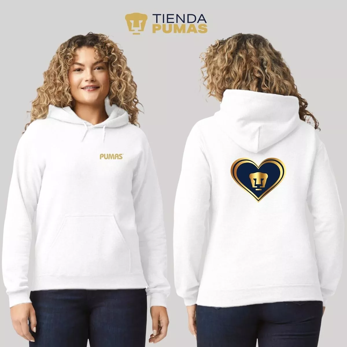 Sudadera para Mujer Hoodie Pumas UNAM Corazón Pumas