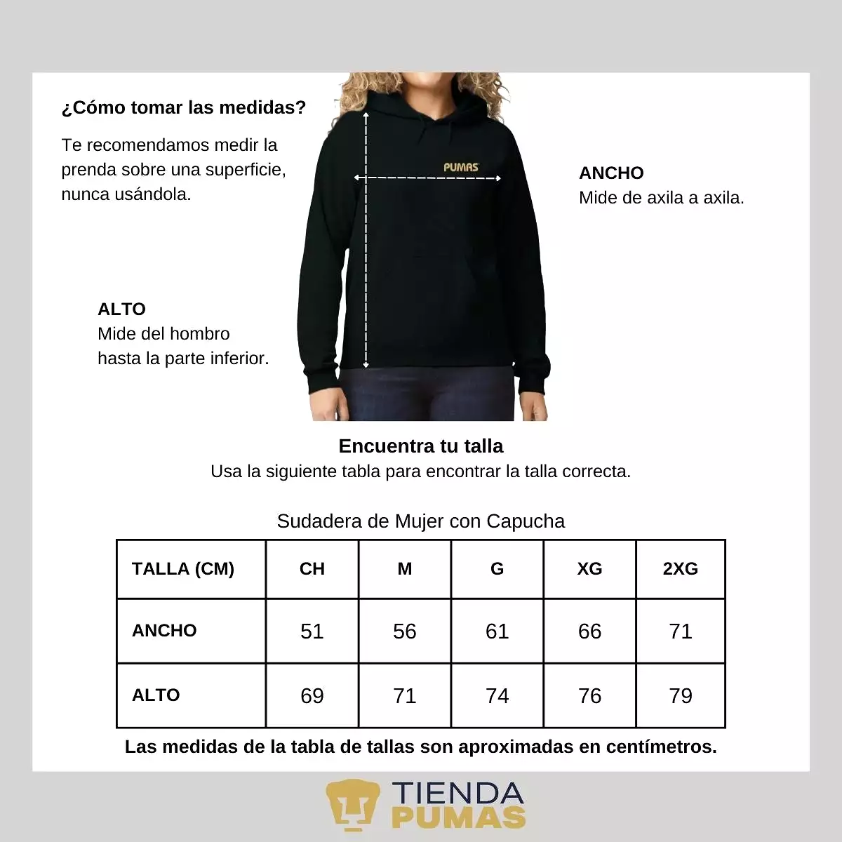 Sudadera para Mujer Hoodie Pumas UNAM Corazón Pumas