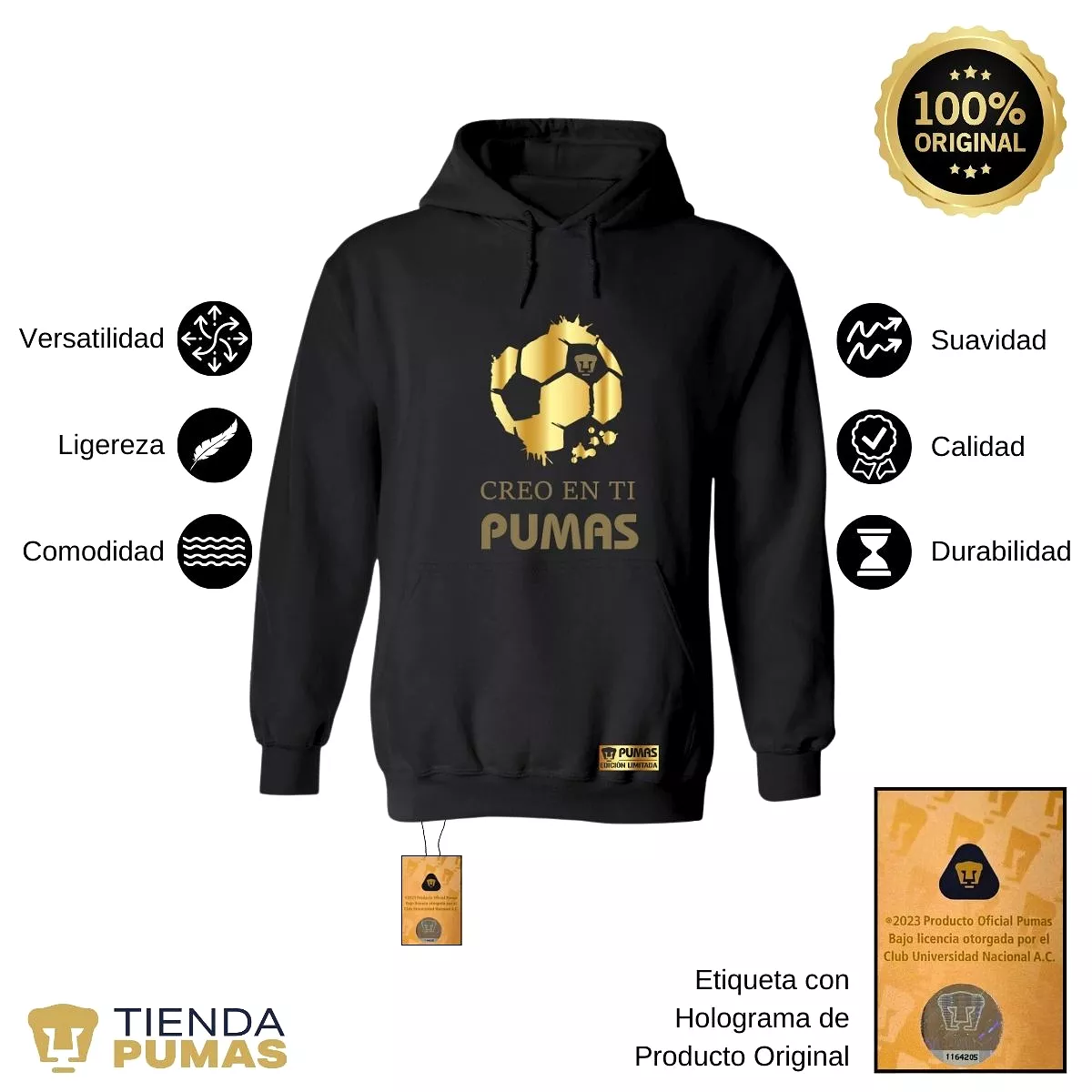 Sudadera para Mujer Hoodie Pumas UNAM Ed Limitada 2 Creo en ti