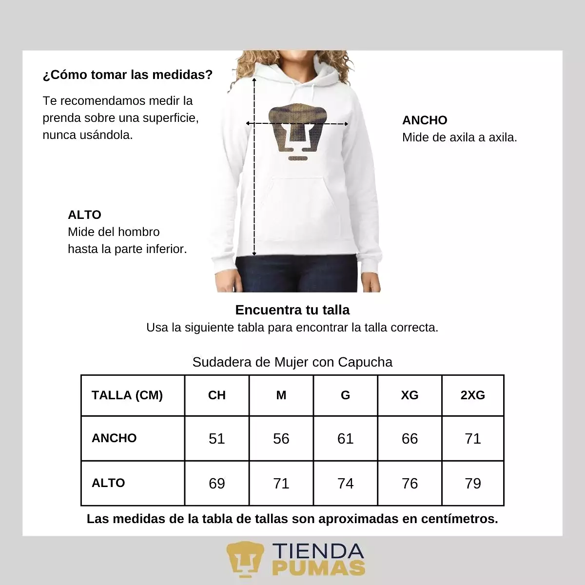 Sudadera para Mujer Hoodie Pumas UNAM Logo