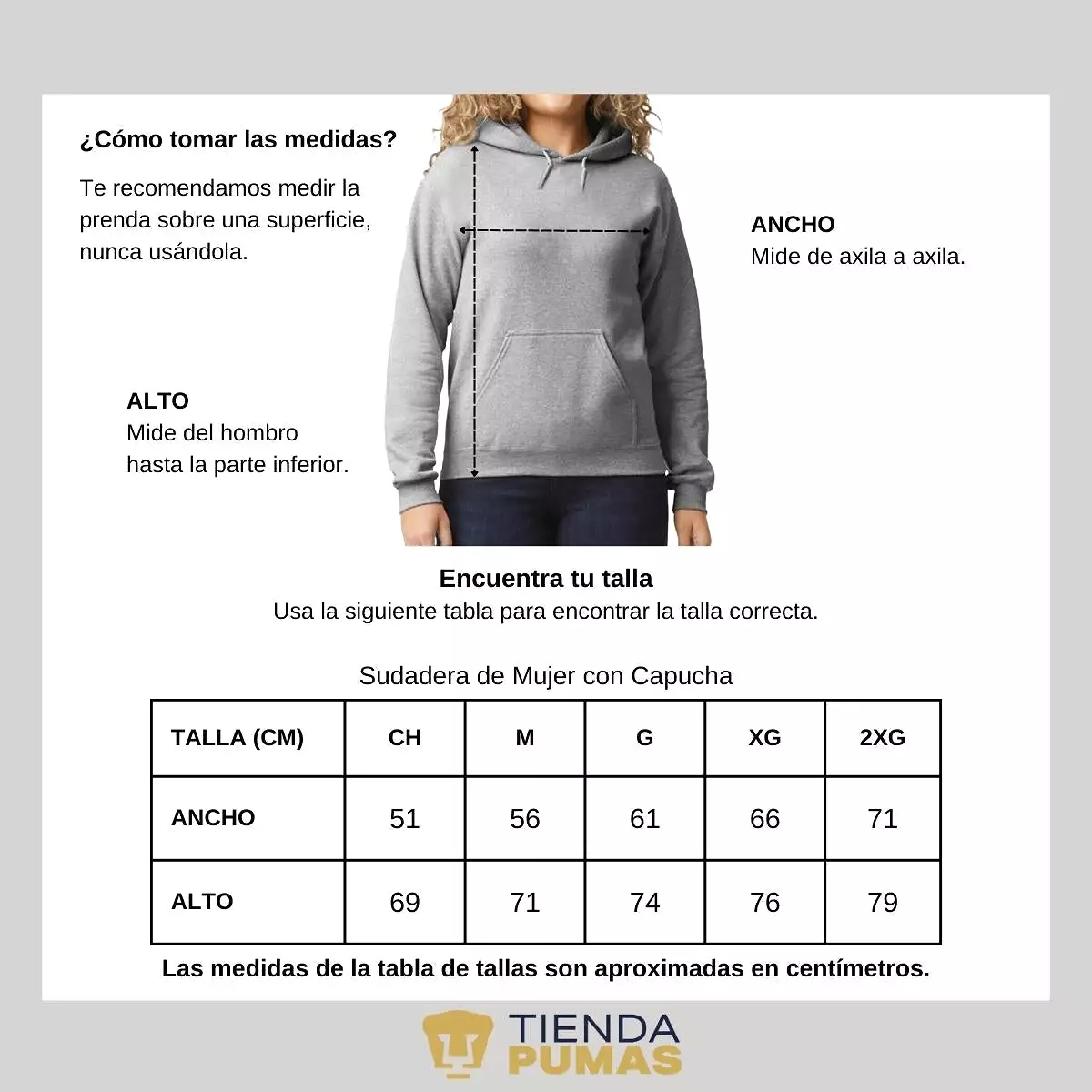 Sudadera para Mujer Hoodie Pumas UNAM Mi pasión