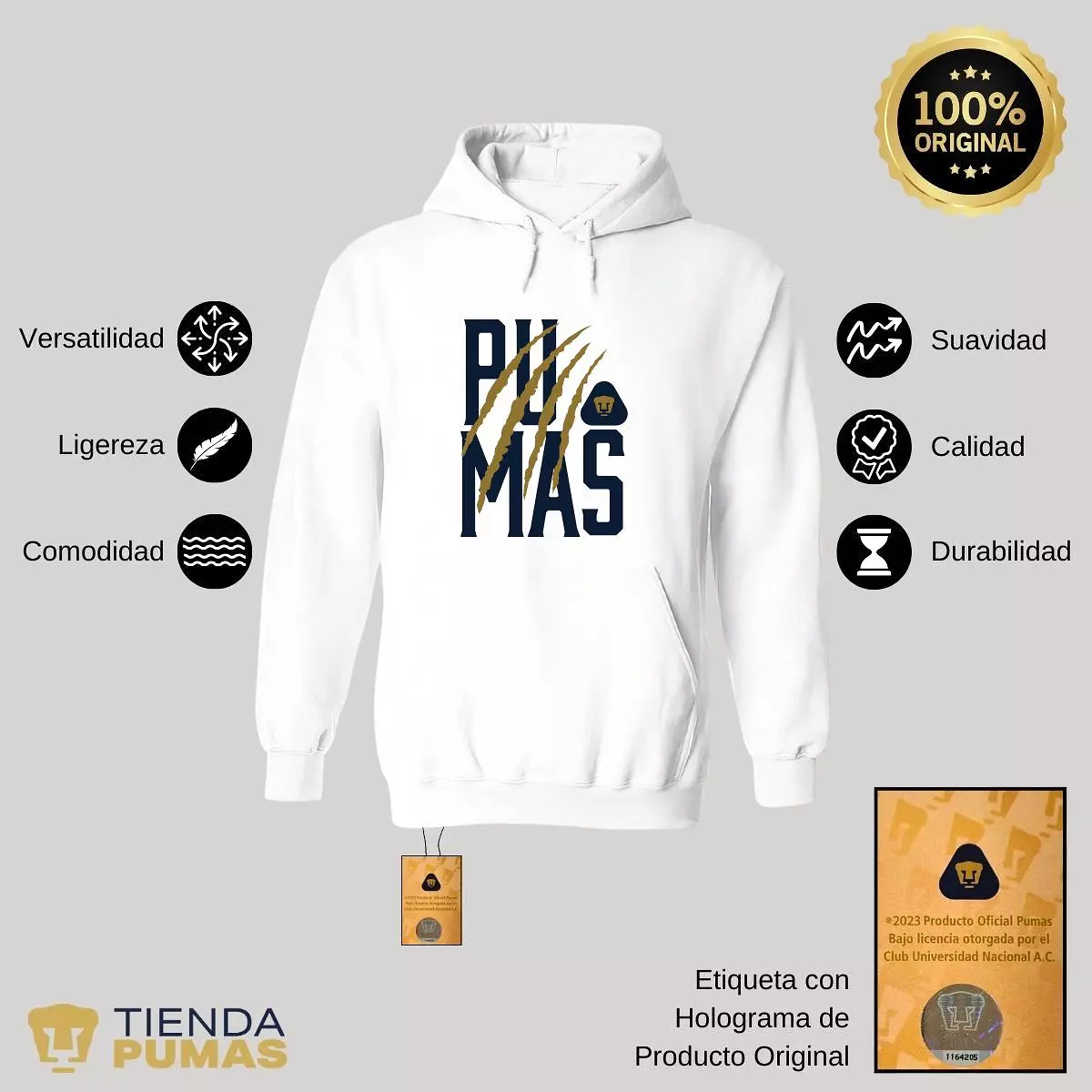 Sudadera para Mujer Hoodie Pumas UNAM Zarpazo