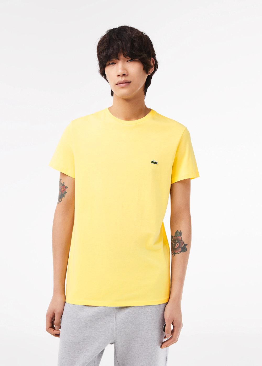 T-shirt  Lacoste col rond Lacoste Jaune