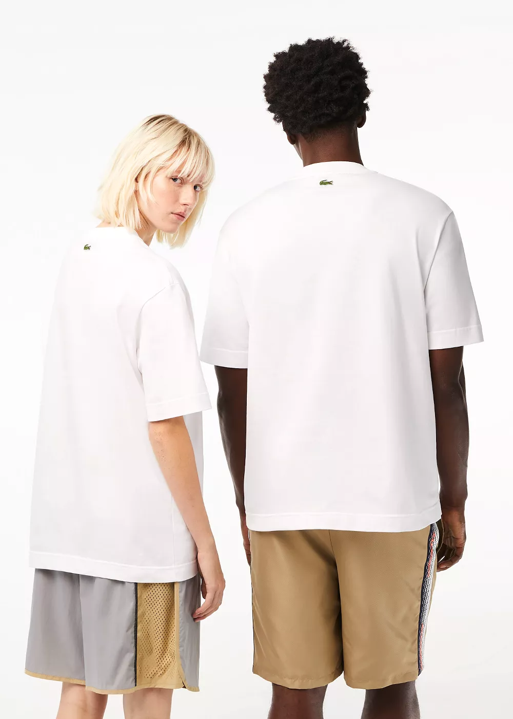 T-shirt  Lacoste loose fit avec grand crocodile blanc