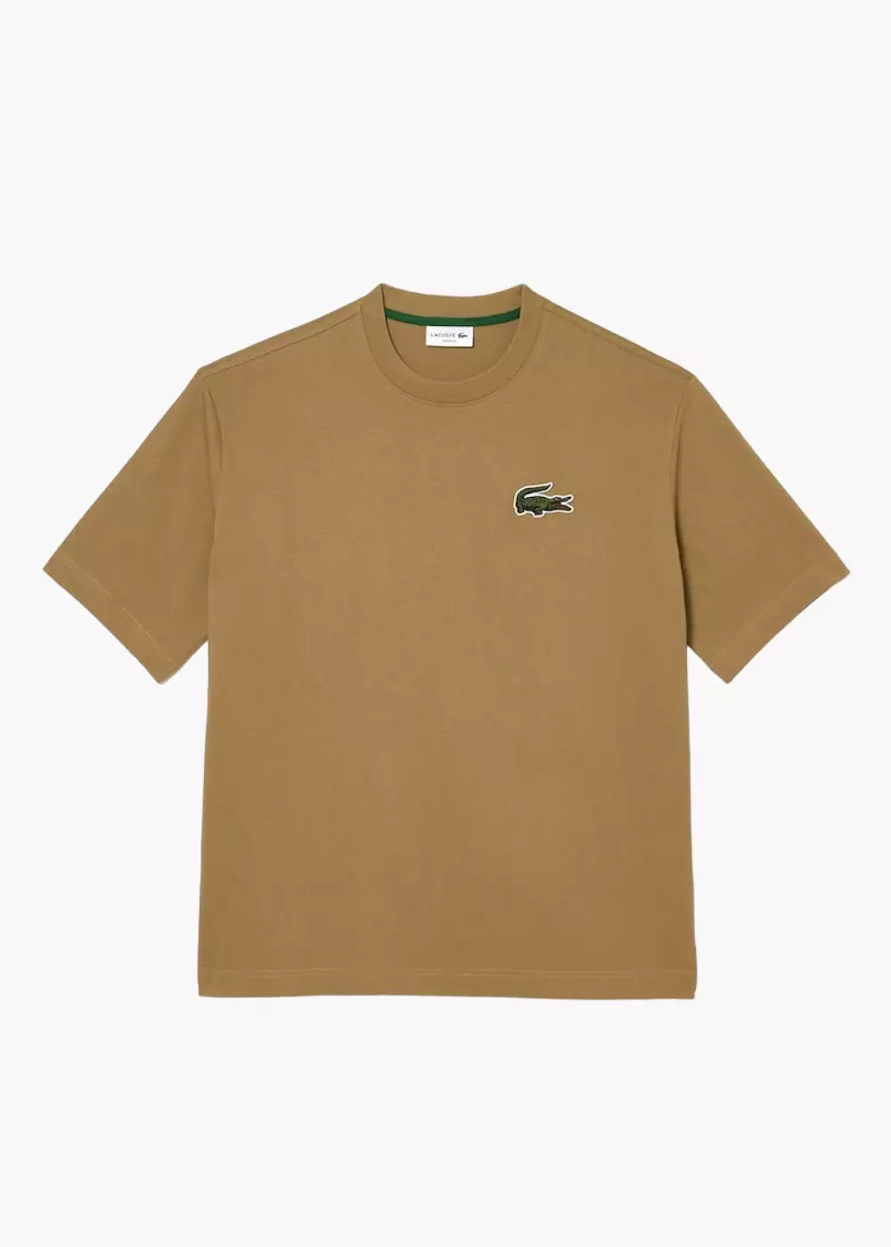 T-shirt  Lacoste loose fit avec grand crocodile marron