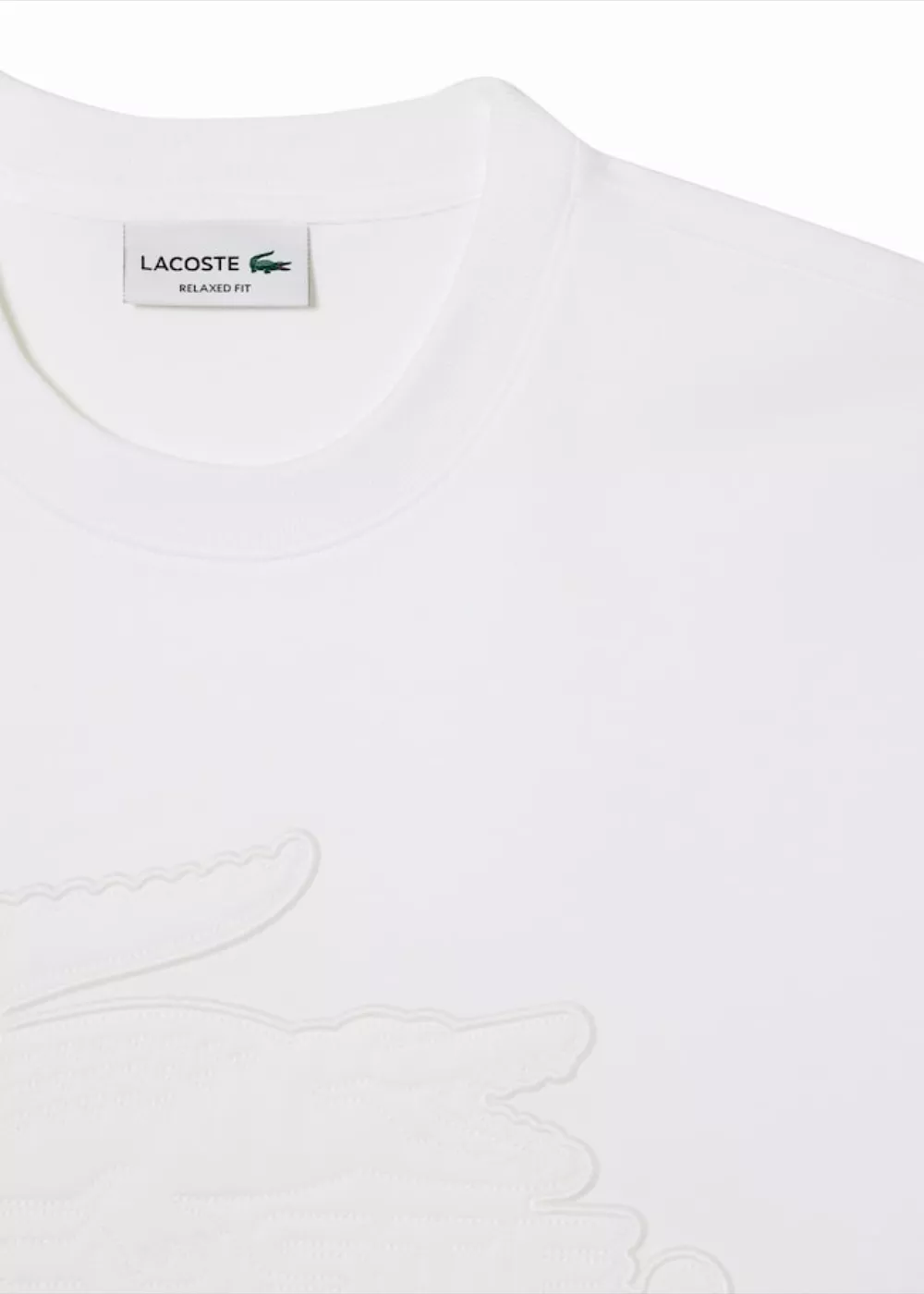 T-shirt  Lacoste relaxed fit  avec badge matelassé blanc