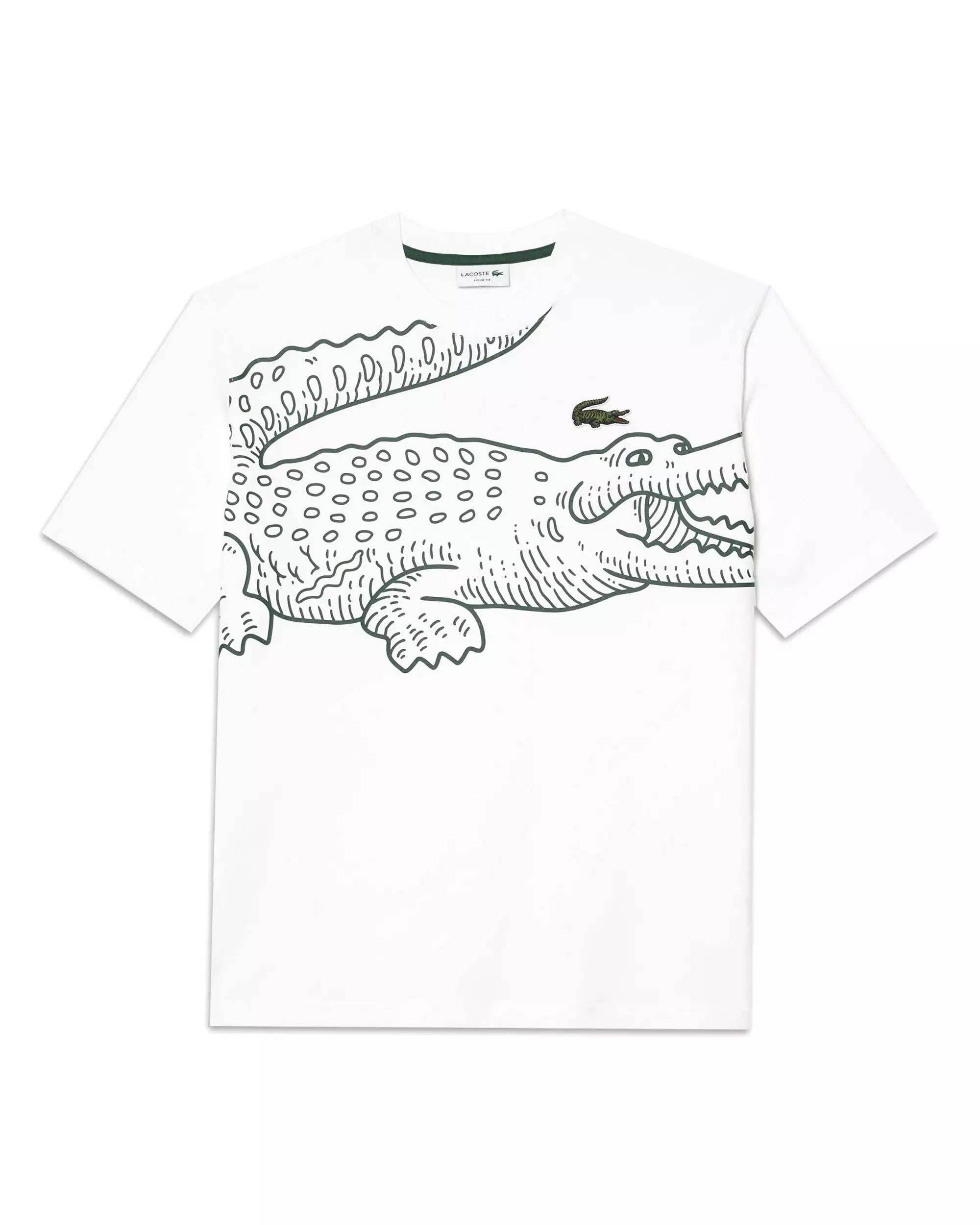 T-Shirt Uomo Jersey Bianco Con Big Logo Coccodrillo