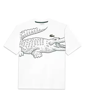 T-Shirt Uomo Jersey Bianco Con Big Logo Coccodrillo