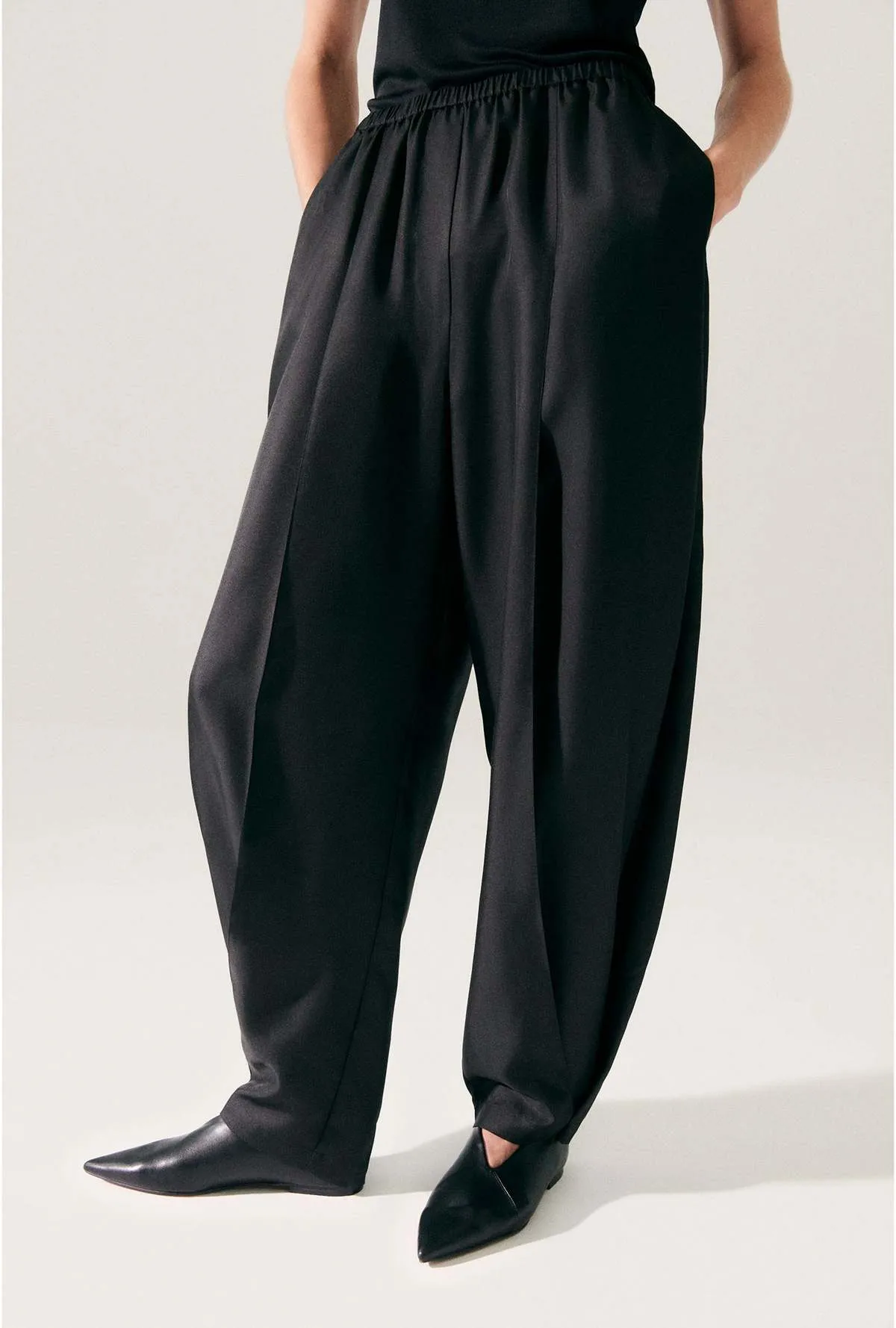 Twill Harem Pants - Black