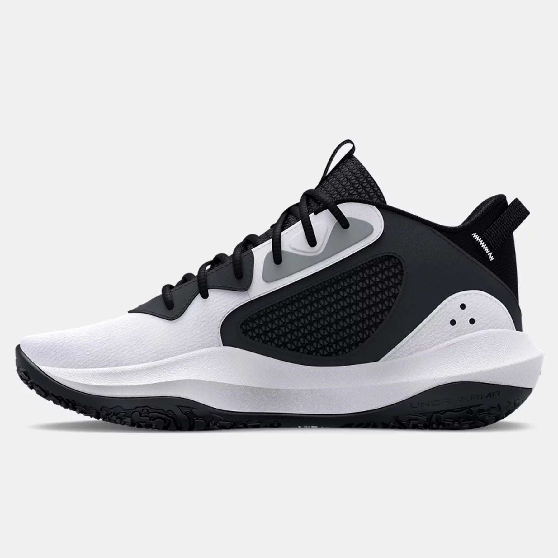 Under Armour White/Black Lockdown 6 Children’s Basketball Shoe