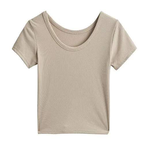 Women's T-shirt Short Sleeve T-Shirts Casual Solid Color