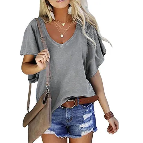 Women's T-shirt Short Sleeve T-shirts Patchwork Casual Streetwear Solid Color