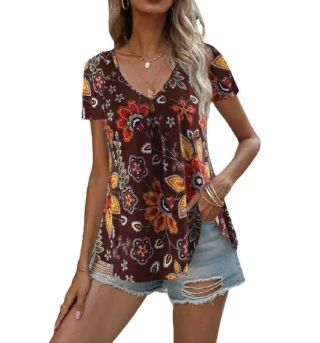 Women's T-shirt Short Sleeve T-shirts Printing Fashion Printing