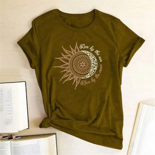 Women's T-shirt Short Sleeve T-shirts Printing Streetwear Sun Letter